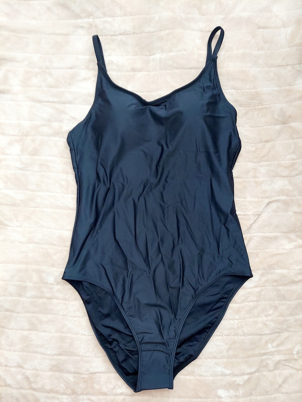Quince Italian Cami Black One-Piece Swimsuit Womens Size Large NWT Quiet-Luxury - Picture 5 of 5